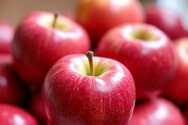 Group of shiny red and green apples